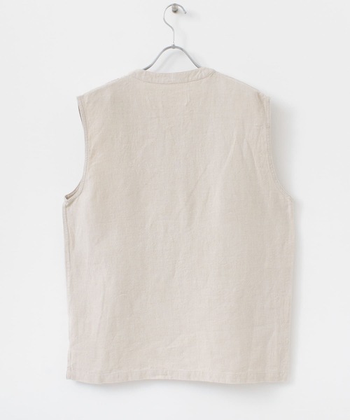 URBAN RESEARCH DOORS（アーバンリサーチドアーズ）の「リネンVベスト（ベスト・メンズ・カーキ/ホワイト系その他・38/40）」の18枚目の写真