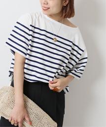 Spick & Span | バスクボーダーオーバーハーフスリーブ◆(Tシャツ/カットソー)