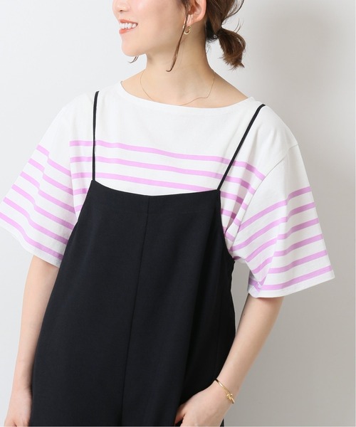 Spick & Span（スピックアンドスパン）の「バスクボーダーオーバーハーフスリーブ◆（Tシャツ/カットソー・レディース・イエロー/ネイビー/ラベンダー・FREE）」の16枚目の写真