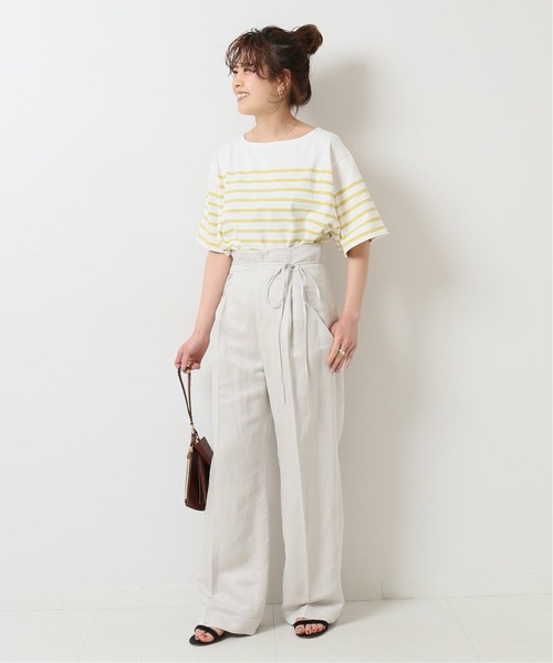 Spick & Span（スピックアンドスパン）の「バスクボーダーオーバーハーフスリーブ◆（Tシャツ/カットソー・レディース・イエロー/ネイビー/ラベンダー・FREE）」の17枚目の写真