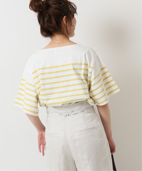 Spick & Span（スピックアンドスパン）の「バスクボーダーオーバーハーフスリーブ◆（Tシャツ/カットソー・レディース・イエロー/ネイビー/ラベンダー・FREE）」の20枚目の写真
