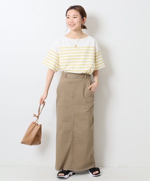 Spick & Span（スピックアンドスパン）の「バスクボーダーオーバーハーフスリーブ◆（Tシャツ/カットソー・レディース・イエロー/ネイビー/ラベンダー・FREE）」の21枚目の写真