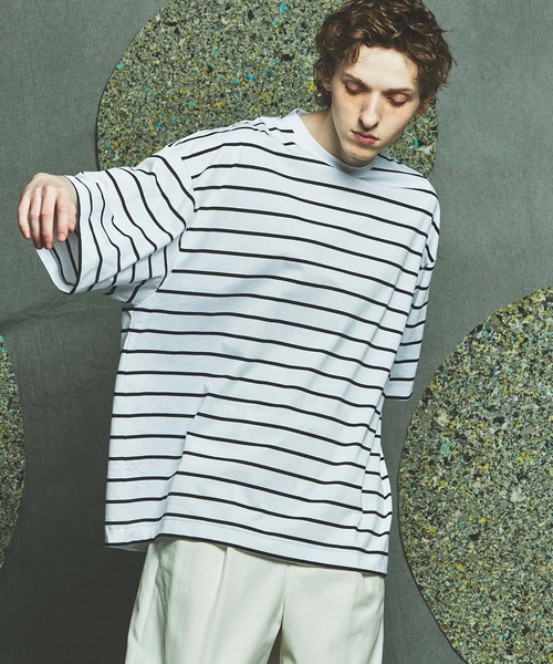 MAISON SPECIAL(メゾンスペシャル)の「《ユニセックスアイテム》マルチファブリックプライムオーバーTシャツ【MAISON SPECIAL/メゾンスペシャル】(Tシャツ/カットソー・メンズ・ブラック/パープル/オフホワイト/オレンジ/ミント/その他1/その他2/その他3/ライトグリーン/ダークパープル/ブルー・44/46/48)」の9枚目の写真