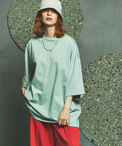MAISON SPECIAL(メゾンスペシャル)の「《ユニセックスアイテム》マルチファブリックプライムオーバーTシャツ【MAISON SPECIAL/メゾンスペシャル】(Tシャツ/カットソー・メンズ・ブラック/パープル/オフホワイト/オレンジ/ミント/その他1/その他2/その他3/ライトグリーン/ダークパープル/ブルー・44/46/48)」の5枚目の写真