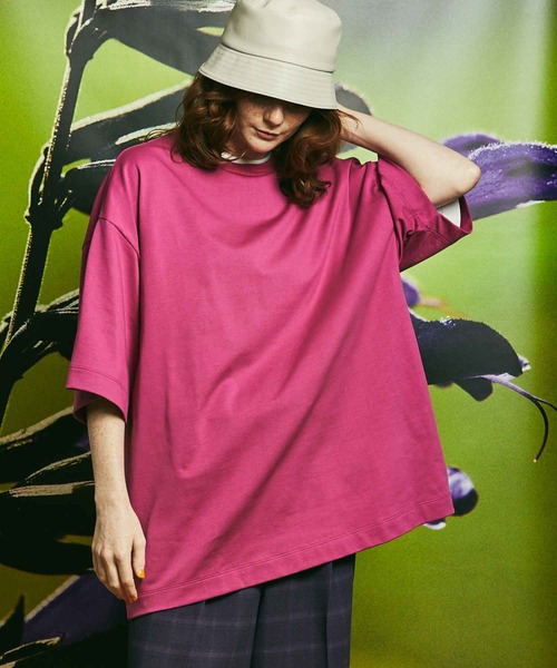 MAISON SPECIAL(メゾンスペシャル)の「《ユニセックスアイテム》マルチファブリックプライムオーバーTシャツ【MAISON SPECIAL/メゾンスペシャル】(Tシャツ/カットソー・メンズ・ブラック/パープル/オフホワイト/オレンジ/ミント/その他1/その他2/その他3/ライトグリーン/ダークパープル/ブルー・44/46/48)」の7枚目の写真
