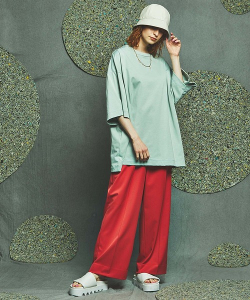 MAISON SPECIAL(メゾンスペシャル)の「《ユニセックスアイテム》マルチファブリックプライムオーバーTシャツ【MAISON SPECIAL/メゾンスペシャル】(Tシャツ/カットソー・メンズ・ブラック/パープル/オフホワイト/オレンジ/ミント/その他1/その他2/その他3/ライトグリーン/ダークパープル/ブルー・44/46/48)」の14枚目の写真