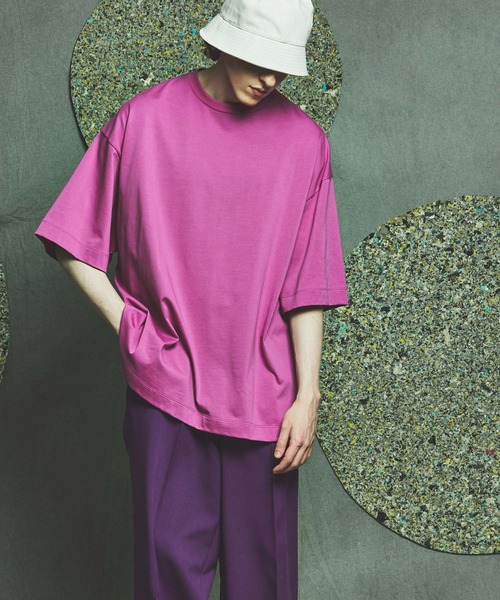 MAISON SPECIAL(メゾンスペシャル)の「《ユニセックスアイテム》マルチファブリックプライムオーバーTシャツ【MAISON SPECIAL/メゾンスペシャル】(Tシャツ/カットソー・メンズ・ブラック/パープル/オフホワイト/オレンジ/ミント/その他1/その他2/その他3/ライトグリーン/ダークパープル/ブルー・44/46/48)」の22枚目の写真