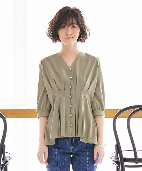 ルイルエブティック RUIRUE BOUTIQUE 【洗える】前後2way コンビネーション ウエストタックTシャツ （ブラック） RUIRUE BOUTIQUE tシャツ 洗える ストレッチ