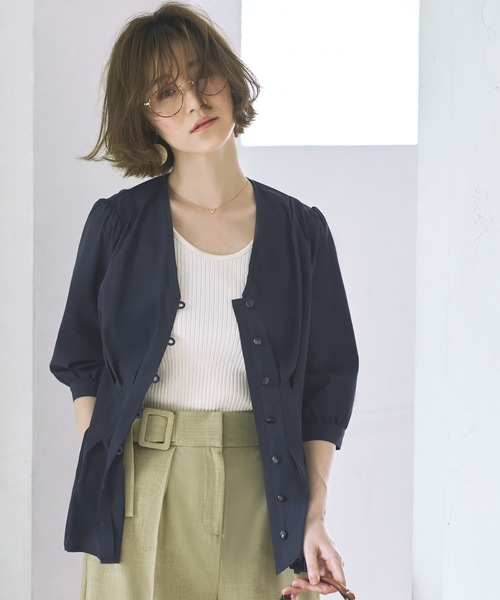 ルイルエブティック RUIRUE BOUTIQUE 【洗える】前後2way コンビネーション ウエストタックTシャツ （ブラック） RUIRUE BOUTIQUE tシャツ 洗える ストレッチ