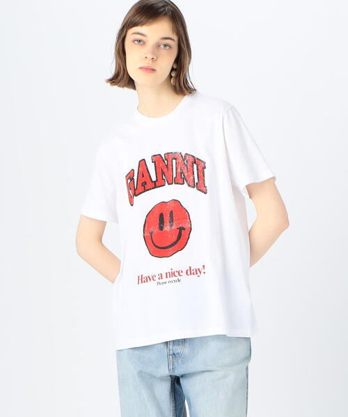 TOMORROWLAND (トゥモローランド)の「GANNI コットン プリントTシャツ(Tシャツ/カットソー・レディース・ホワイト・S)」の7枚目の写真