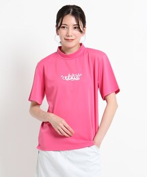 ◆【スマイルプリント】セミワイドシルエット モックネックプルオーバー