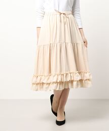 axes femme | ミディフリルペチスカート(スカート)