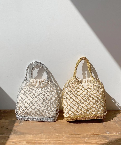 LIAN（リアン）の「シャイニーメッシュバッグ（ハンドバッグ・レディース・ゴールド/シルバー・FREE）」の5枚目の写真