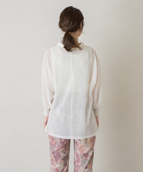 Kastane(カスタネ)の「シアー襟付きニット(ニット/セーター・レディース・イエロー/オフホワイト/グリーン・FREE)」の18枚目の写真