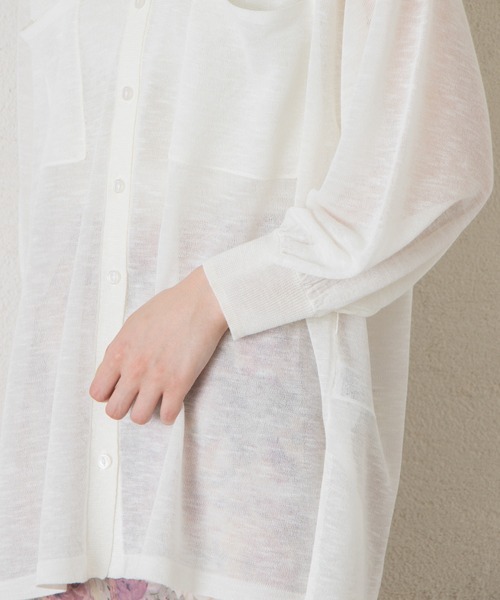 Kastane(カスタネ)の「シアー襟付きニット(ニット/セーター・レディース・イエロー/オフホワイト/グリーン・FREE)」の9枚目の写真