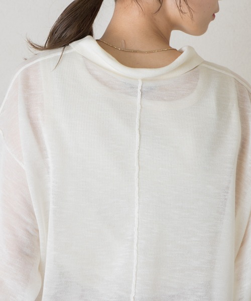 Kastane(カスタネ)の「シアー襟付きニット(ニット/セーター・レディース・イエロー/オフホワイト/グリーン・FREE)」の14枚目の写真