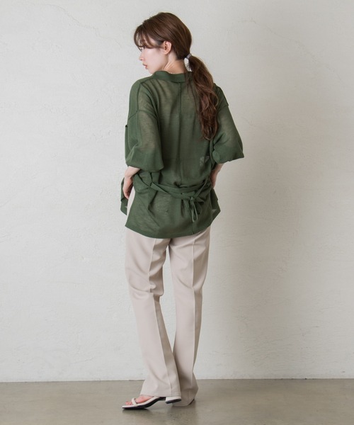 Kastane(カスタネ)の「シアー襟付きニット(ニット/セーター・レディース・イエロー/オフホワイト/グリーン・FREE)」の17枚目の写真