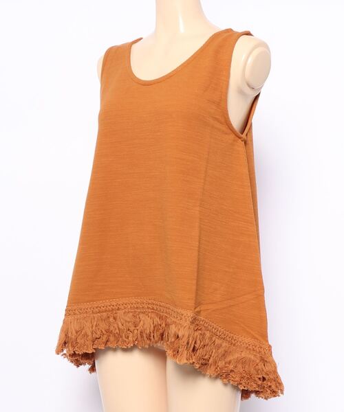 チャイハネ（チャイハネ）の「【チャイハネ】ボヘミーフリンジタンクトップ（タンクトップ・レディース・ホワイト/ネイビー/ブラウン/ライトグリーン・FREE）」の7枚目の写真