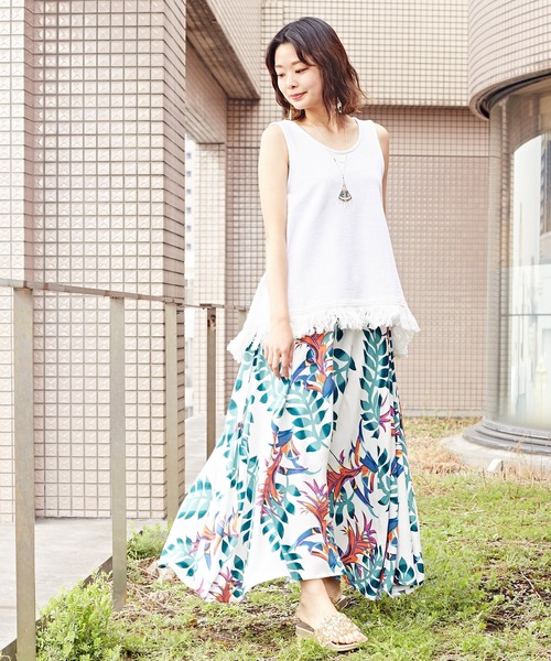 チャイハネ（チャイハネ）の「【チャイハネ】ボヘミーフリンジタンクトップ（タンクトップ・レディース・ホワイト/ネイビー/ブラウン/ライトグリーン・FREE）」の17枚目の写真