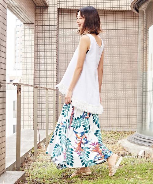 チャイハネ（チャイハネ）の「【チャイハネ】ボヘミーフリンジタンクトップ（タンクトップ・レディース・ホワイト/ネイビー/ブラウン/ライトグリーン・FREE）」の11枚目の写真