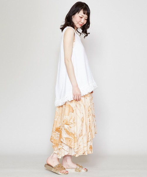 チャイハネ（チャイハネ）の「【チャイハネ】ボヘミーフリンジタンクトップ（タンクトップ・レディース・ホワイト/ネイビー/ブラウン/ライトグリーン・FREE）」の16枚目の写真