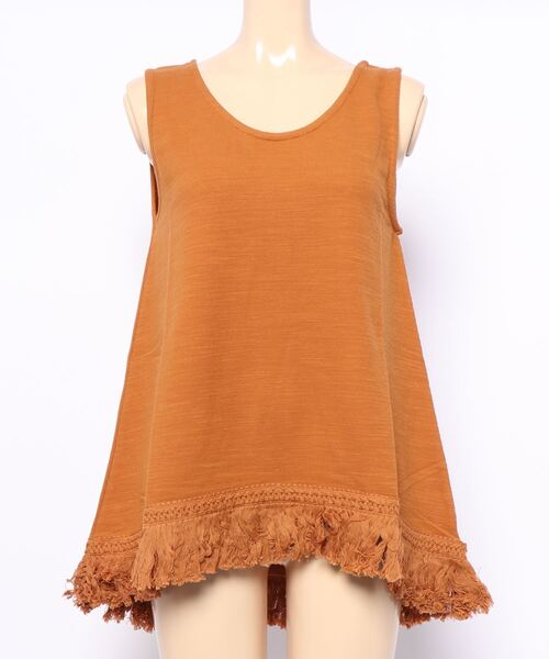 チャイハネ（チャイハネ）の「【チャイハネ】ボヘミーフリンジタンクトップ（タンクトップ・レディース・ホワイト/ネイビー/ブラウン/ライトグリーン・FREE）」の12枚目の写真