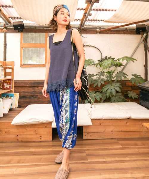 チャイハネ（チャイハネ）の「【チャイハネ】ボヘミーフリンジタンクトップ（タンクトップ・レディース・ホワイト/ネイビー/ブラウン/ライトグリーン・FREE）」の18枚目の写真