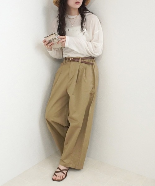 SELECT LEVERY(セレクトリベリー)の「(W.heart)チノサーカスパンツ(チノパンツ・レディース・ホワイト/ブラック/ベージュ/カーキ/キャメル/ブラウン・SMALL/MEDIUM/LARGE/X-LARGE)」の20枚目の写真