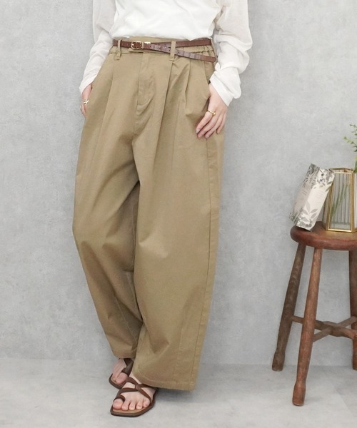 SELECT LEVERY(セレクトリベリー)の「(W.heart)チノサーカスパンツ(チノパンツ・レディース・ホワイト/ブラック/ベージュ/カーキ/キャメル/ブラウン・SMALL/MEDIUM/LARGE/X-LARGE)」の21枚目の写真