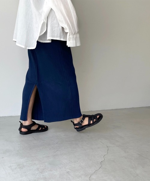 CANAL JEAN（キャナルジーン）の「RED CHOP WORKS(レッドチョップワークス) ソフトリブロングワンピース（ワンピース・レディース・ブラック/ネイビー/ヘザーグレー/アイボリー・38）」の12枚目の写真