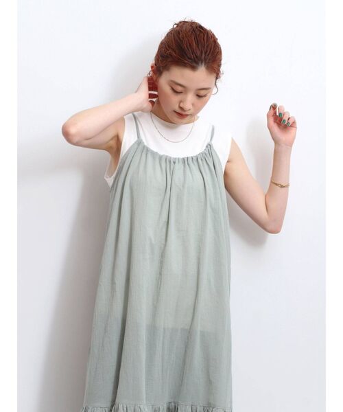 ティアードギャザーキャミワンピース（ワンピース）｜Ungrid