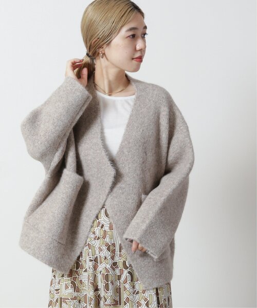 MJUKA.（ミューカ）の「ショートポケコート（その他アウター・レディース・ベージュ/パープル・FREE）」の4枚目の写真