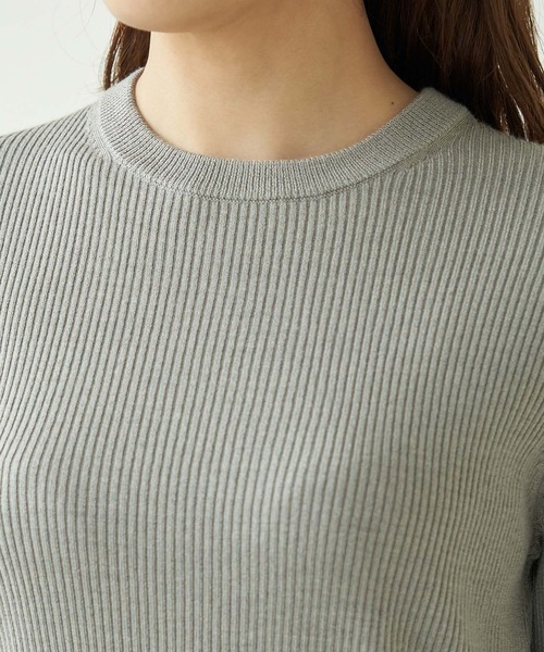 ROPE' PICNIC(ロペピクニック)の「【アンチピリング】クルーネックリブプルオーバー(ニット/セーター・レディース・ブラック/グレー/オフホワイト/ピンク系その他/ターコイズブルー・38)」の8枚目の写真