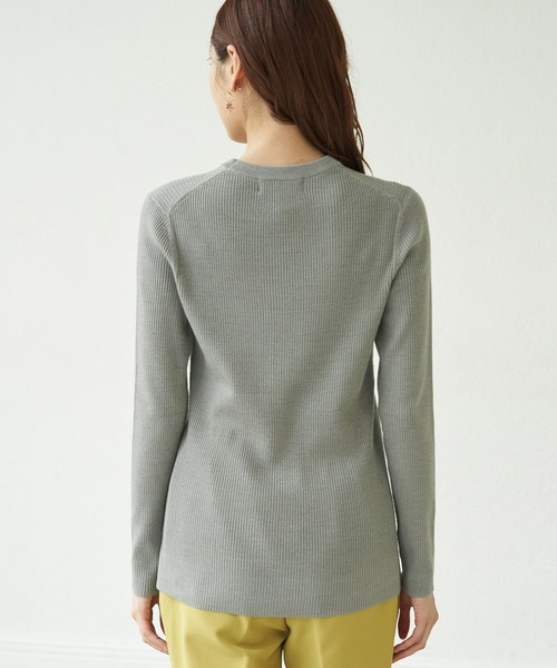 ROPE' PICNIC(ロペピクニック)の「【アンチピリング】クルーネックリブプルオーバー(ニット/セーター・レディース・ブラック/グレー/オフホワイト/ピンク系その他/ターコイズブルー・38)」の21枚目の写真