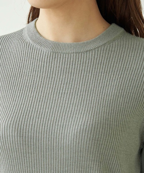 ROPE' PICNIC(ロペピクニック)の「【アンチピリング】クルーネックリブプルオーバー(ニット/セーター・レディース・ブラック/グレー/オフホワイト/ピンク系その他/ターコイズブルー・38)」の22枚目の写真