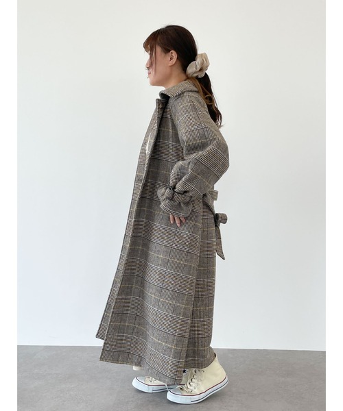SLURR（スラ―）の「4Wayステンカラーコート(チェック)（ステンカラーコート・レディース・チェック・FREE）」の2枚目の写真