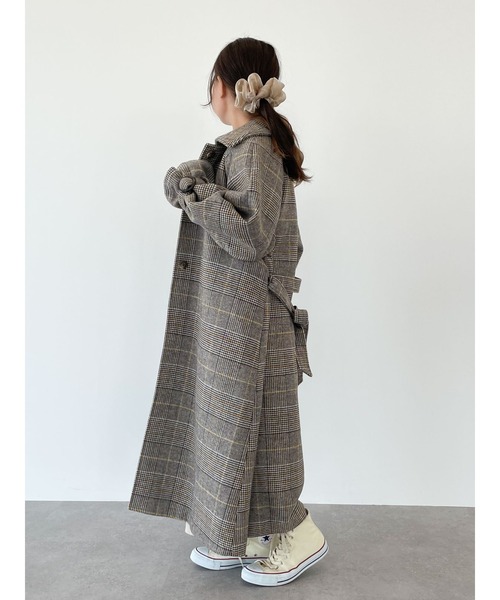 SLURR（スラ―）の「4Wayステンカラーコート(チェック)（ステンカラーコート・レディース・チェック・FREE）」の3枚目の写真