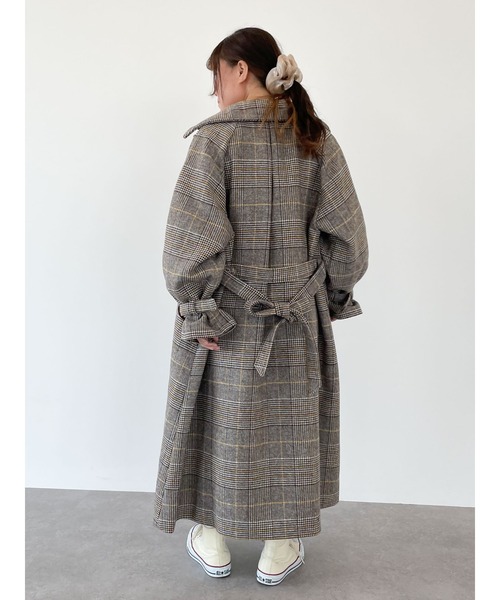 SLURR（スラ―）の「4Wayステンカラーコート(チェック)（ステンカラーコート・レディース・チェック・FREE）」の4枚目の写真