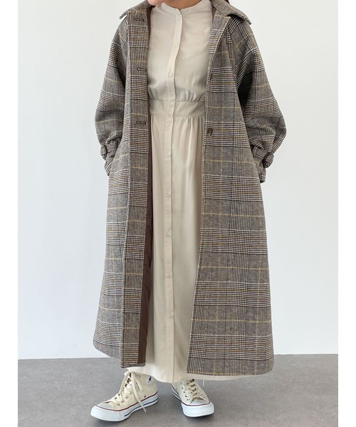 SLURR（スラ―）の「4Wayステンカラーコート(チェック)（ステンカラーコート・レディース・チェック・FREE）」の12枚目の写真