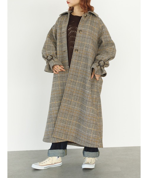 SLURR（スラ―）の「4Wayステンカラーコート(チェック)（ステンカラーコート・レディース・チェック・FREE）」の8枚目の写真