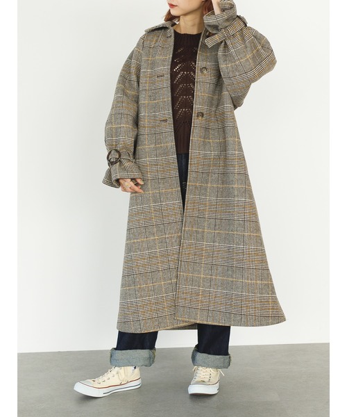 SLURR（スラ―）の「4Wayステンカラーコート(チェック)（ステンカラーコート・レディース・チェック・FREE）」の9枚目の写真