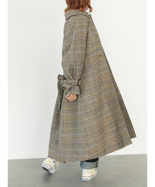 SLURR（スラ―）の「4Wayステンカラーコート(チェック)（ステンカラーコート・レディース・チェック・FREE）」の10枚目の写真