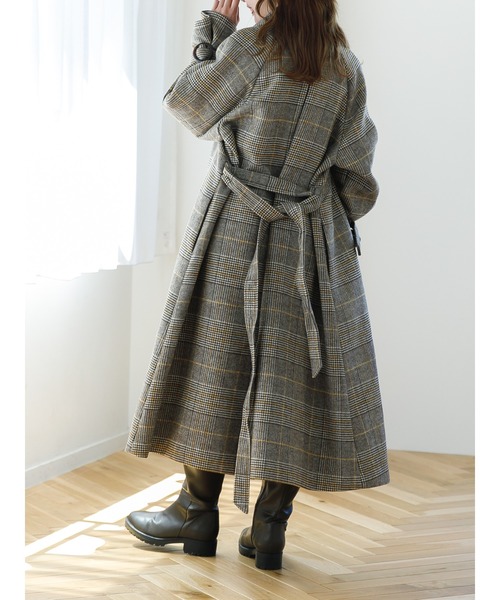 SLURR（スラ―）の「4Wayステンカラーコート(チェック)（ステンカラーコート・レディース・チェック・FREE）」の6枚目の写真
