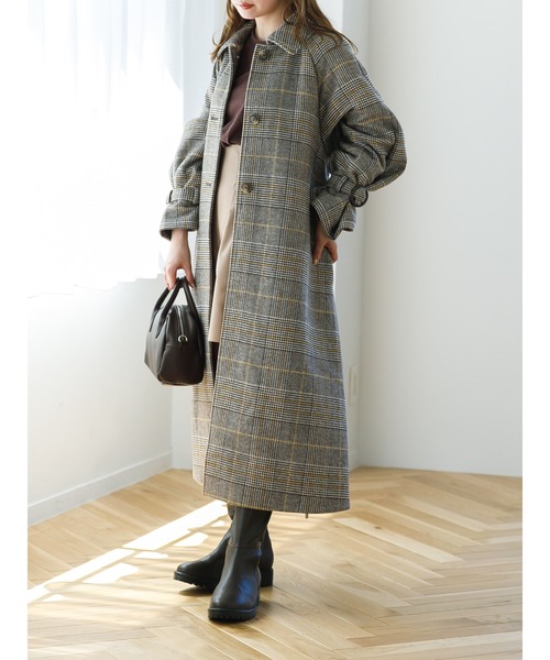 SLURR（スラ―）の「4Wayステンカラーコート(チェック)（ステンカラーコート・レディース・チェック・FREE）」の7枚目の写真