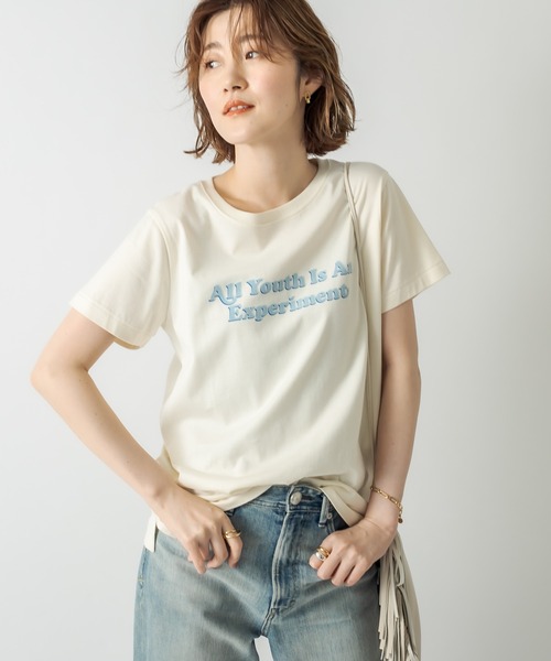 RIVE DROITE（リヴドロワ）の「RETRO FONTO Tシャツ（Tシャツ/カットソー・レディース・アイボリー/ベージュ・FREE）」の18枚目の写真