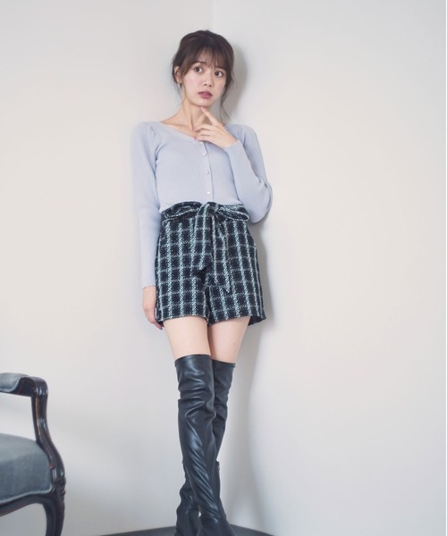 MIIA(ミーア)の「2WAYパワーショルダーニット(ニット/セーター・レディース・オフホワイト/ベージュ/パープル/ブラック/ブルー/ピンク・FREE)」の13枚目の写真