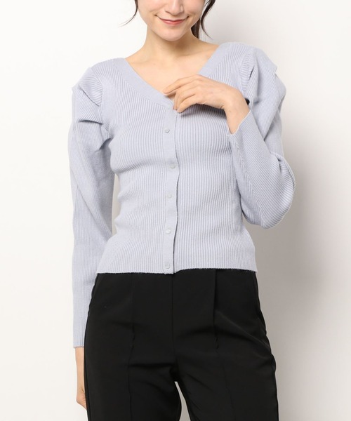 MIIA(ミーア)の「2WAYパワーショルダーニット(ニット/セーター・レディース・オフホワイト/ベージュ/パープル/ブラック/ブルー/ピンク・FREE)」の19枚目の写真