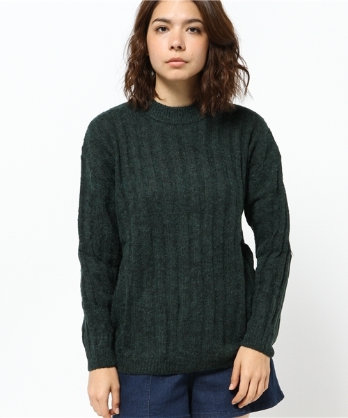 WHO'S WHO gallery（フーズフーギャラリー）の「アンゴラリブニット（ニット/セーター・レディース・グレー/ワインレッド/カーキ・FREE）」の2枚目の写真