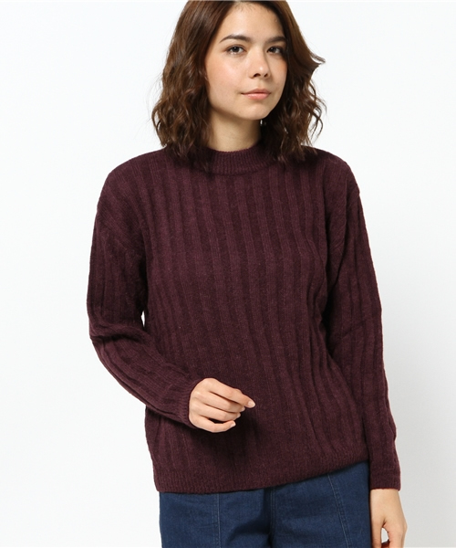 WHO'S WHO gallery（フーズフーギャラリー）の「アンゴラリブニット（ニット/セーター・レディース・グレー/ワインレッド/カーキ・FREE）」の3枚目の写真