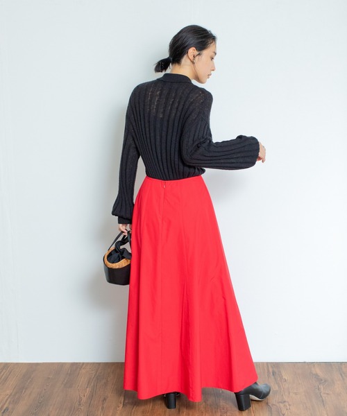audrey and john wad（オードリーアンドジョンワッド）の「タフタマーメイドフレアスカート（スカート・レディース・レッド/ブラック/ライトベージュ・M/S）」の7枚目の写真